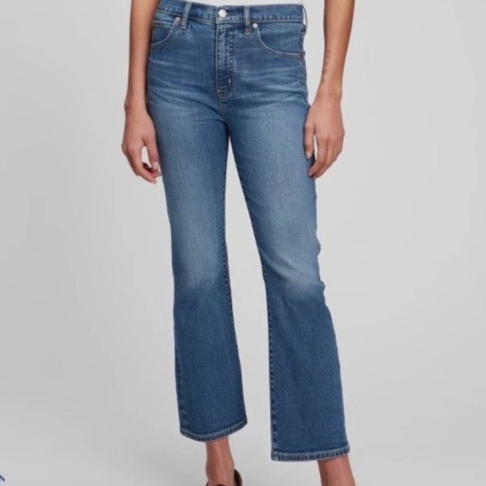 Gap Kick Fit Flare High Rise Jeans Med Wash Sz 27 - Picture 4 of 5